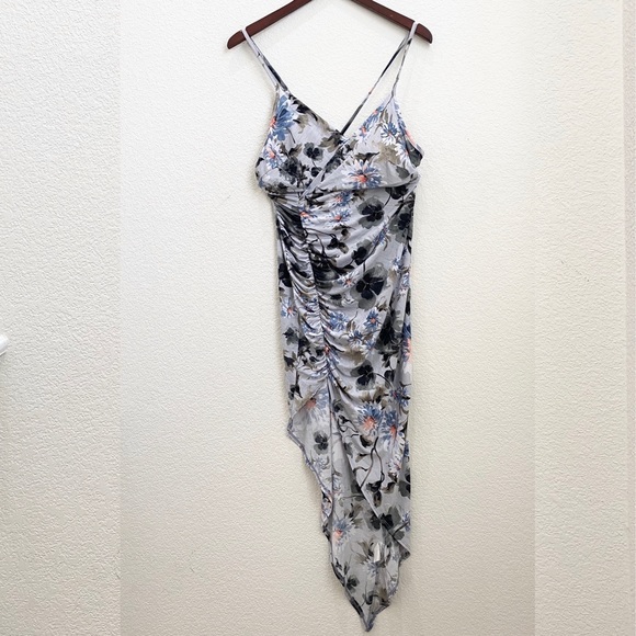 Rhapsodielle Asymmetrical Floral Surplice Dress M - Picture 8 of 14